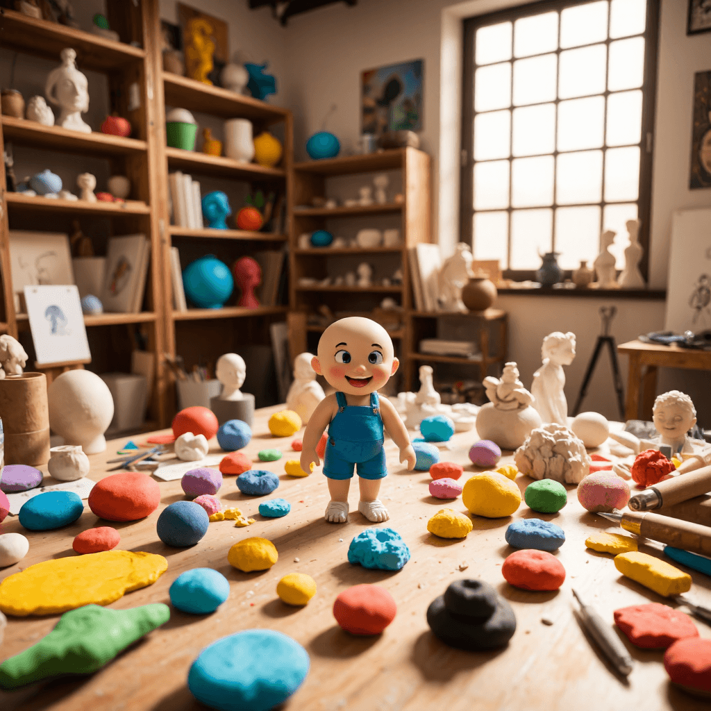 product photography of cartoon character