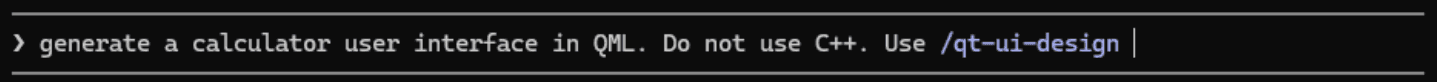Prompt: generate a calculator user interface in QML, do not use C++, use /qt-ui-design