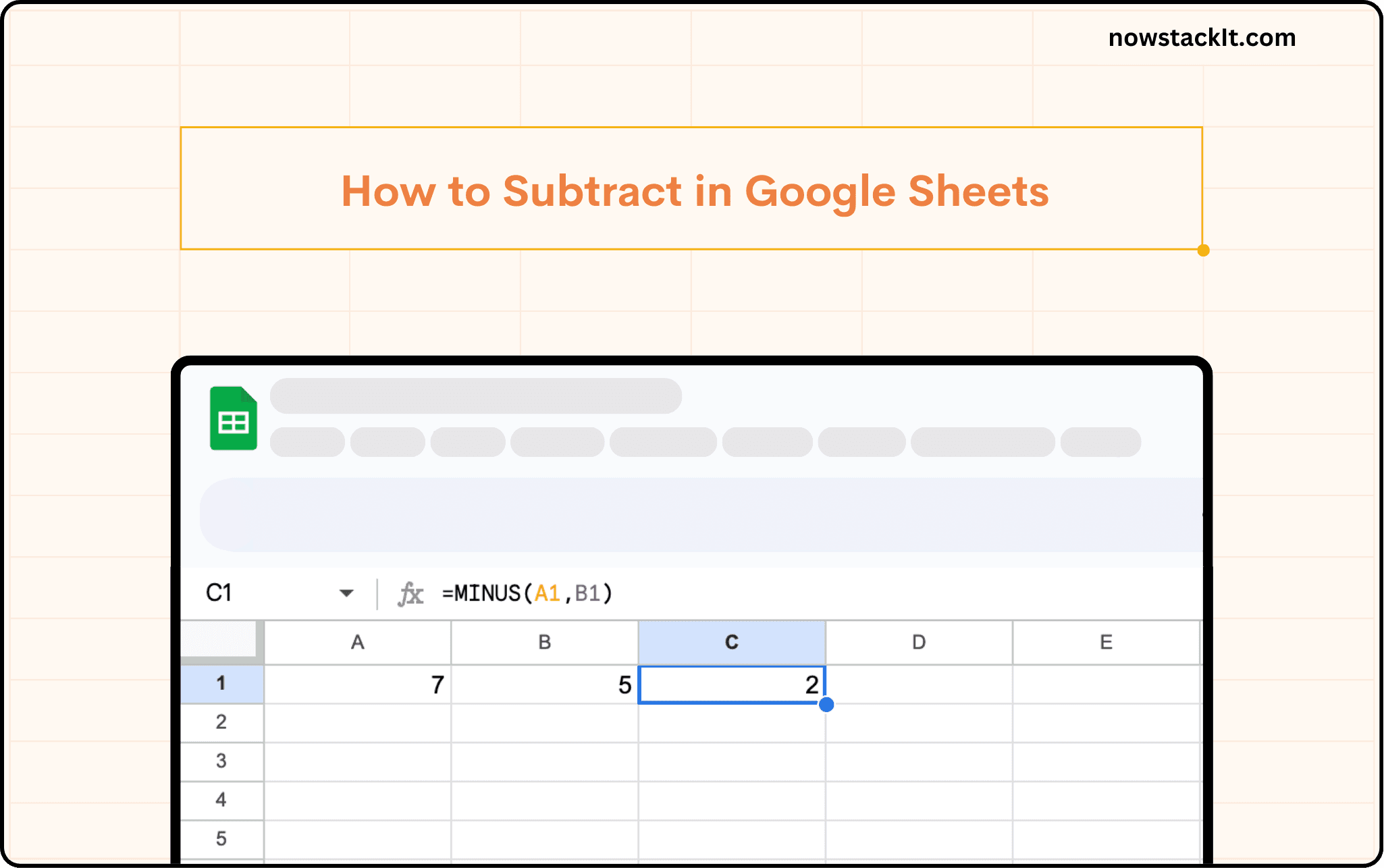 How to Subtract in Google Sheets