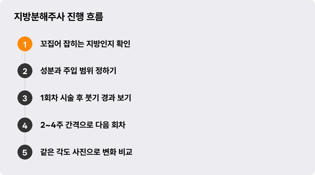 지방분해주사 진행 흐름