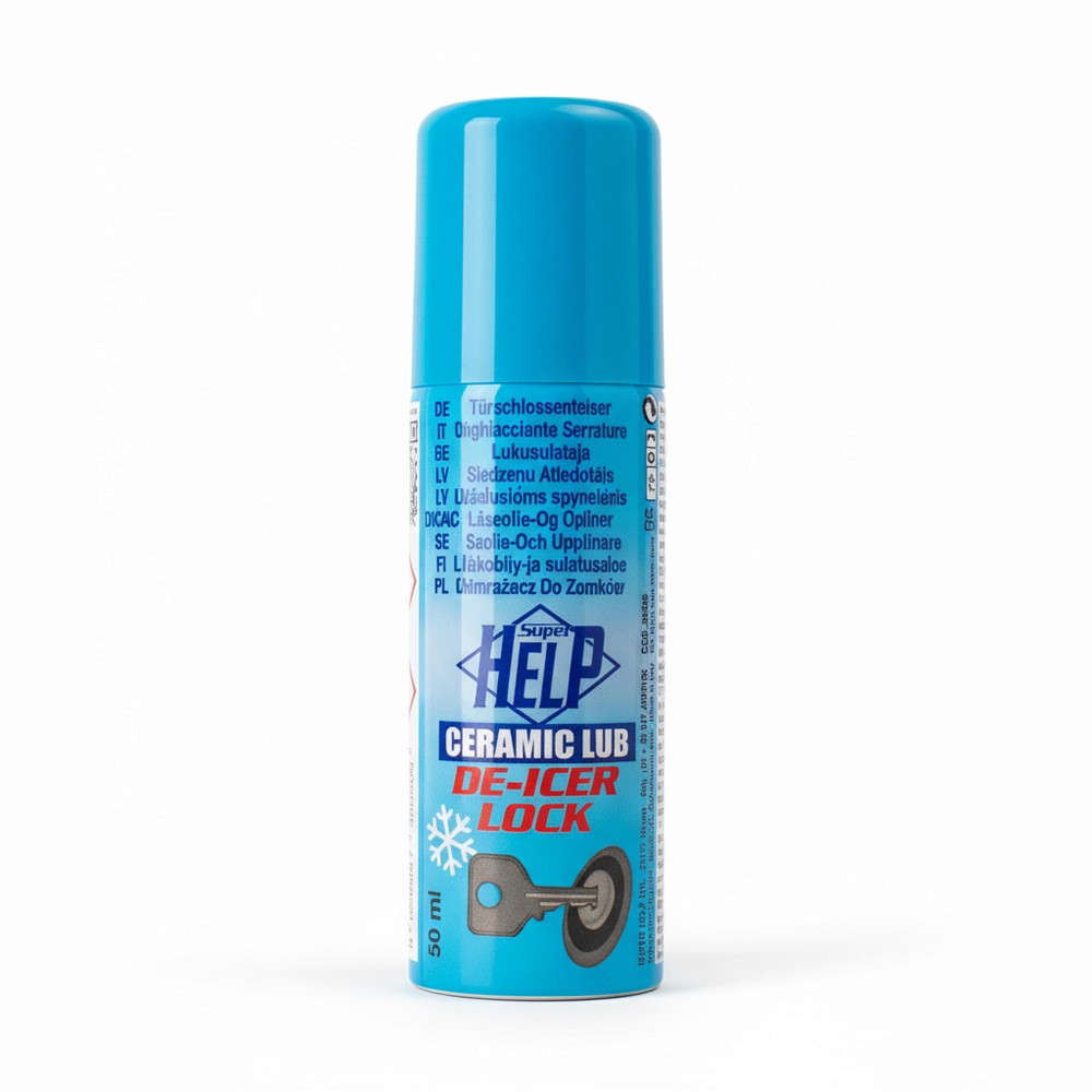 Super Help Ceramic Lub De-Icer Lock 50 ml, låsspray som smörjer och tinar frusna cykellås under vintern, till salu i Uppsala