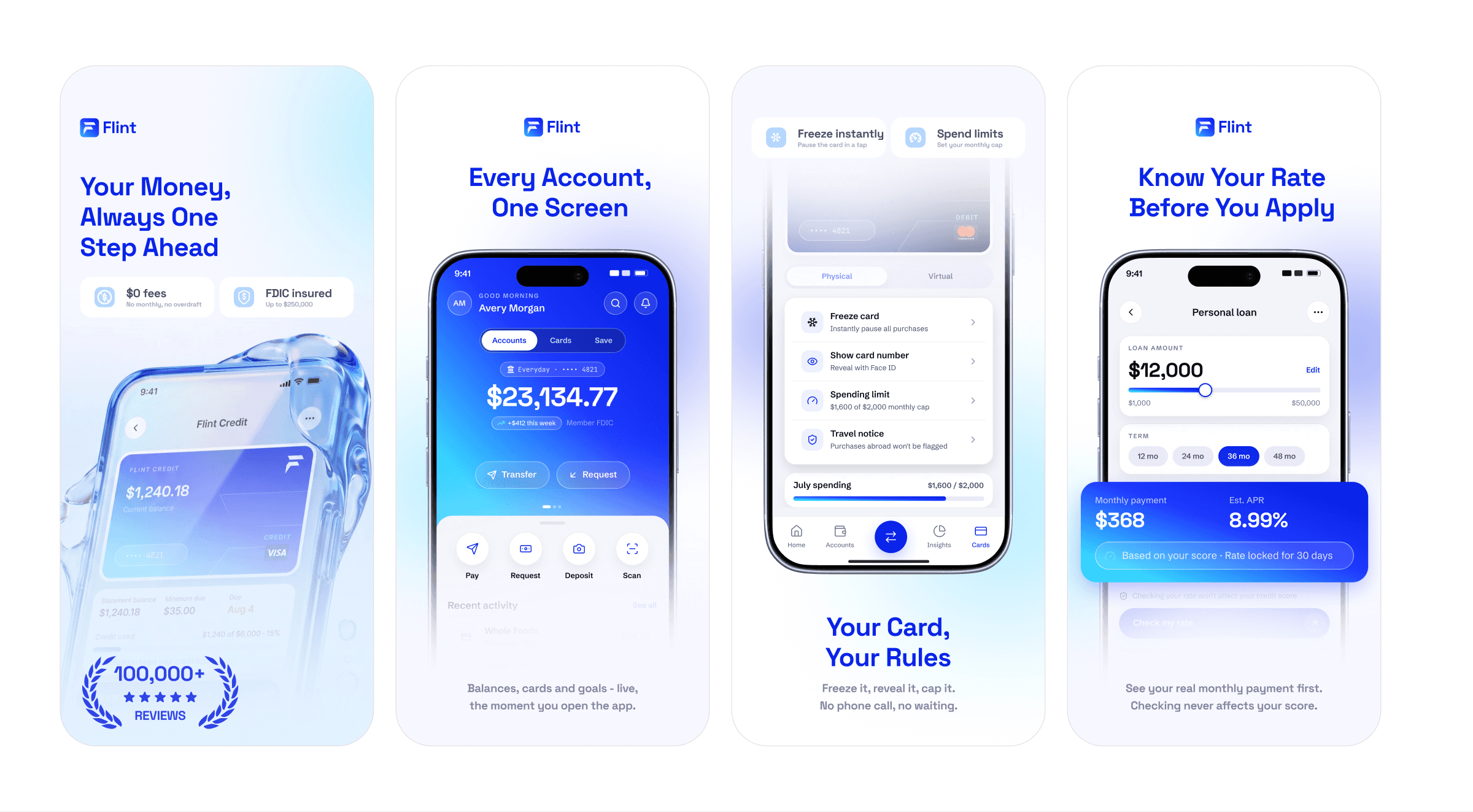 Flint App Store screens