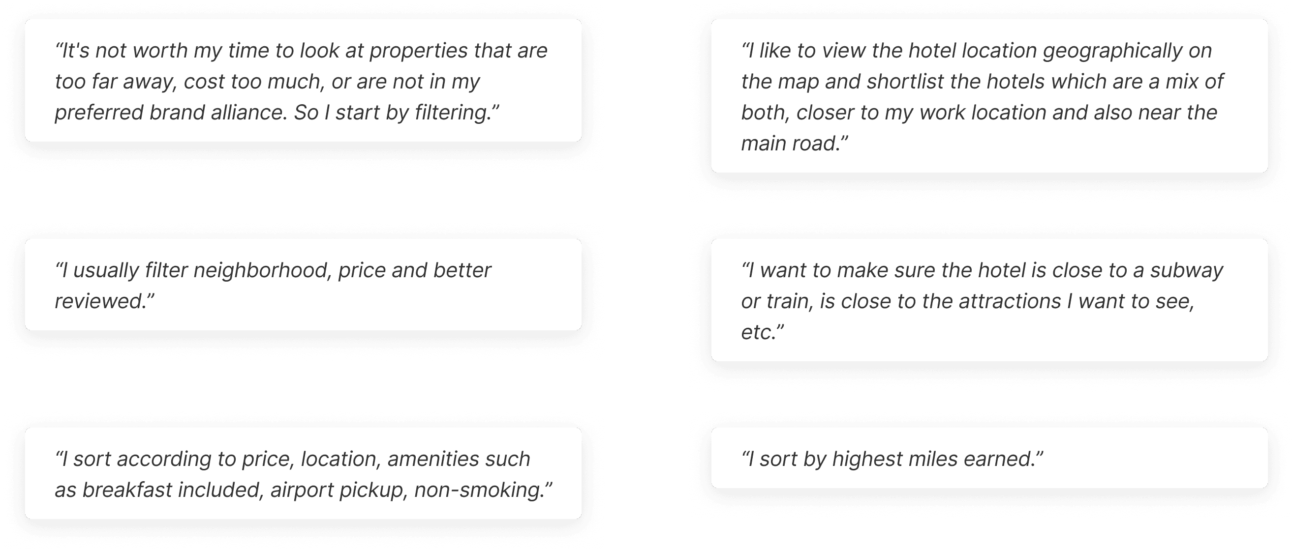 A screenshot of notes gathered from the survey results.