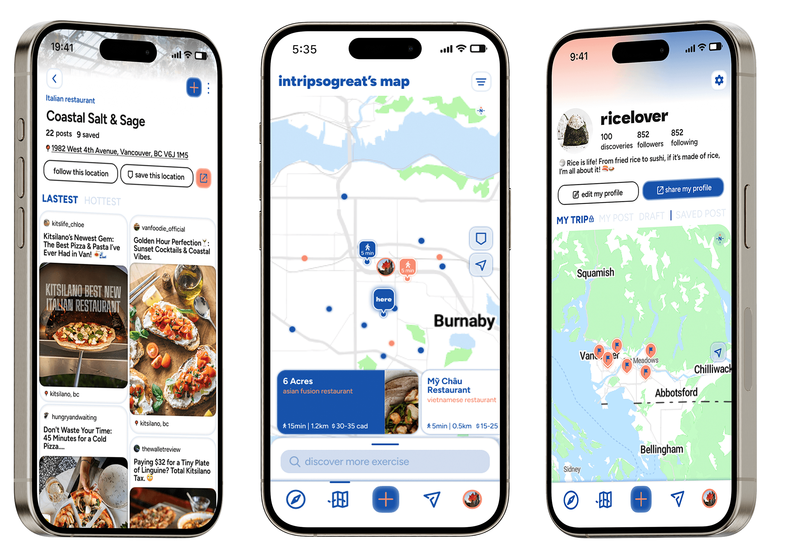 intrip feature screen