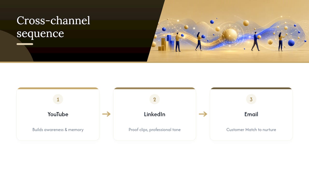 How Does YouTube Fit With LinkedIn and Email in a Full B2B Stack? — overview diagram