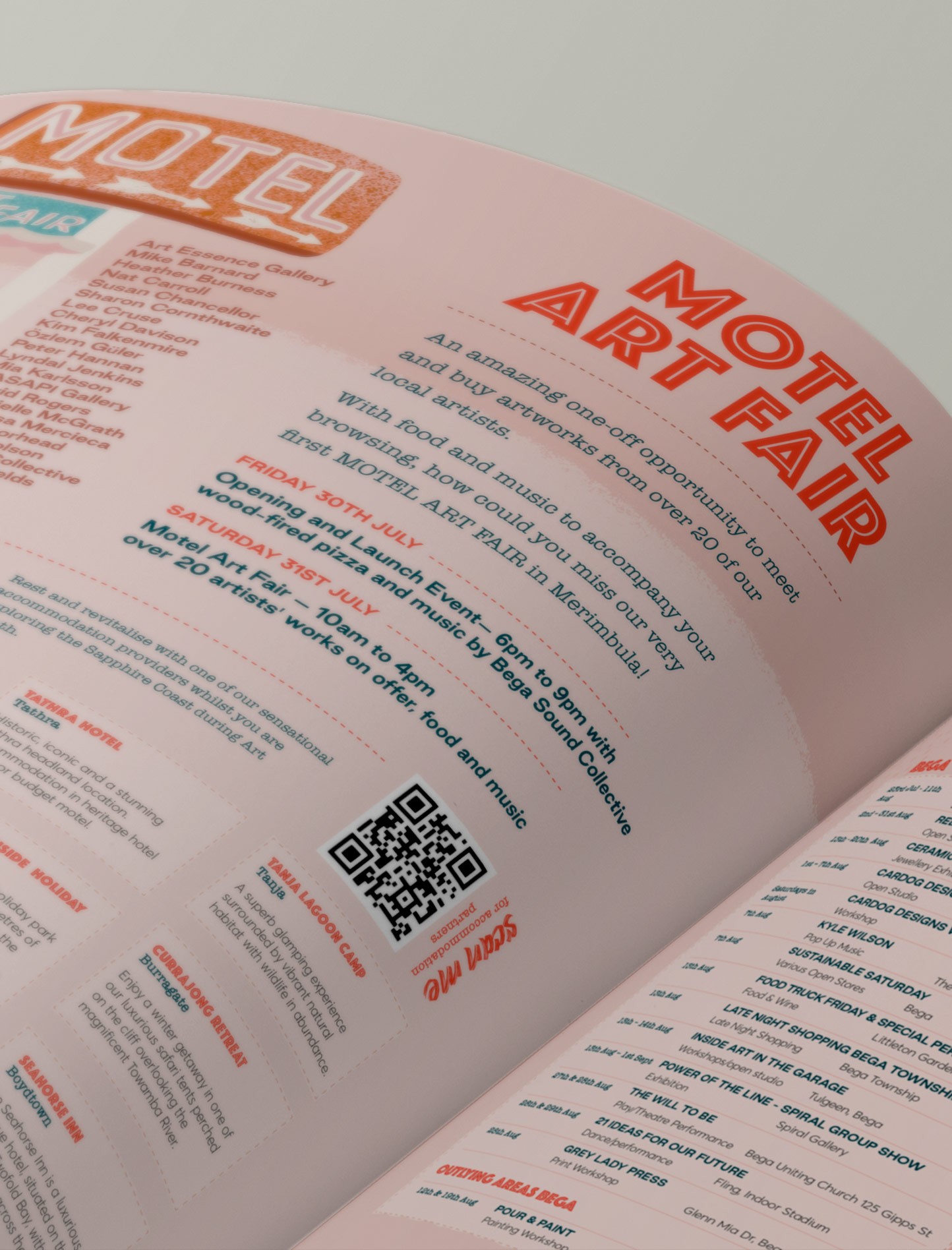 Four Winds festival program guide with illustration and typography.
