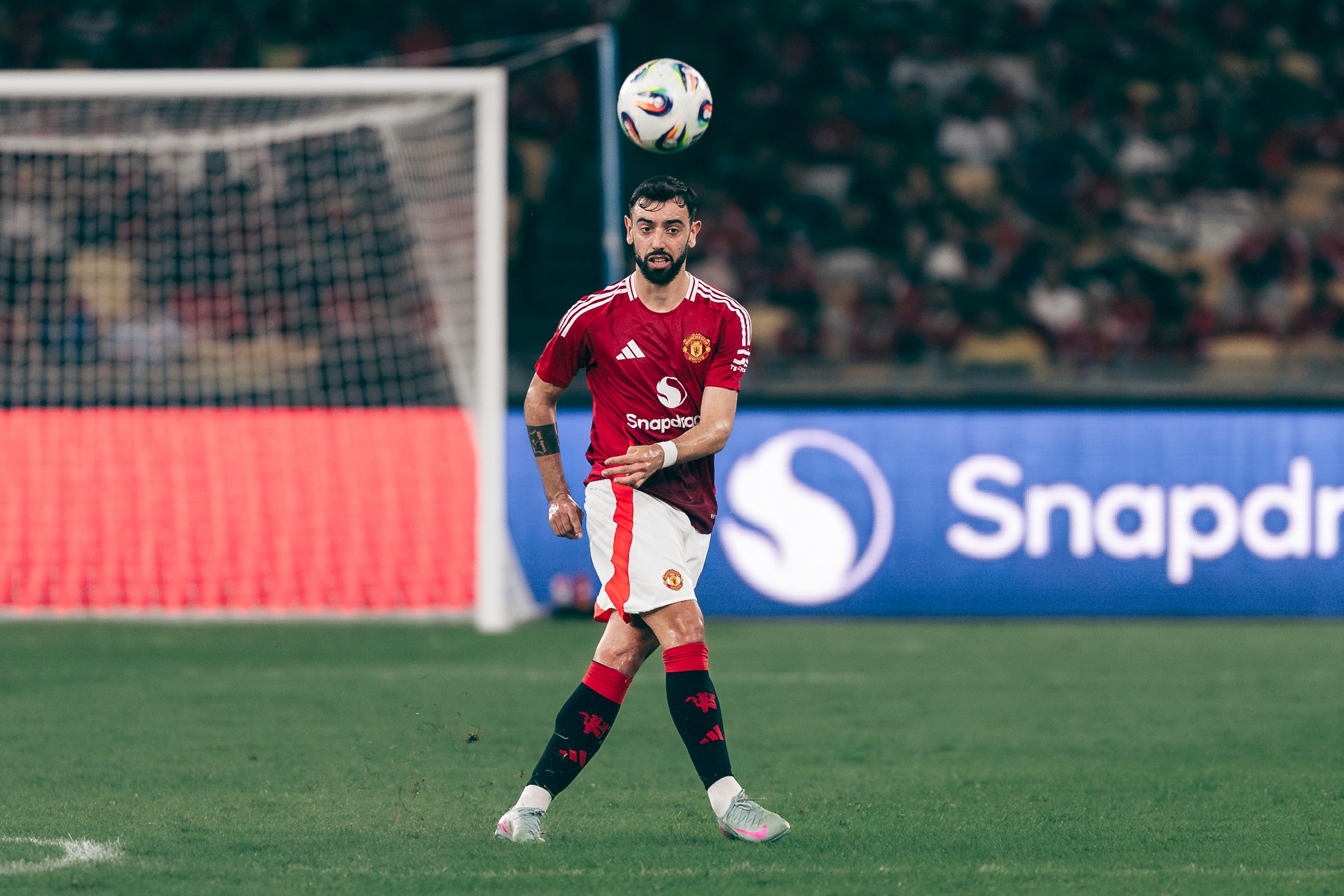 Bruno Fernandes in action at the Maybank Challenge Cup 2025 match between Manchester United and the ASEAN All Stars