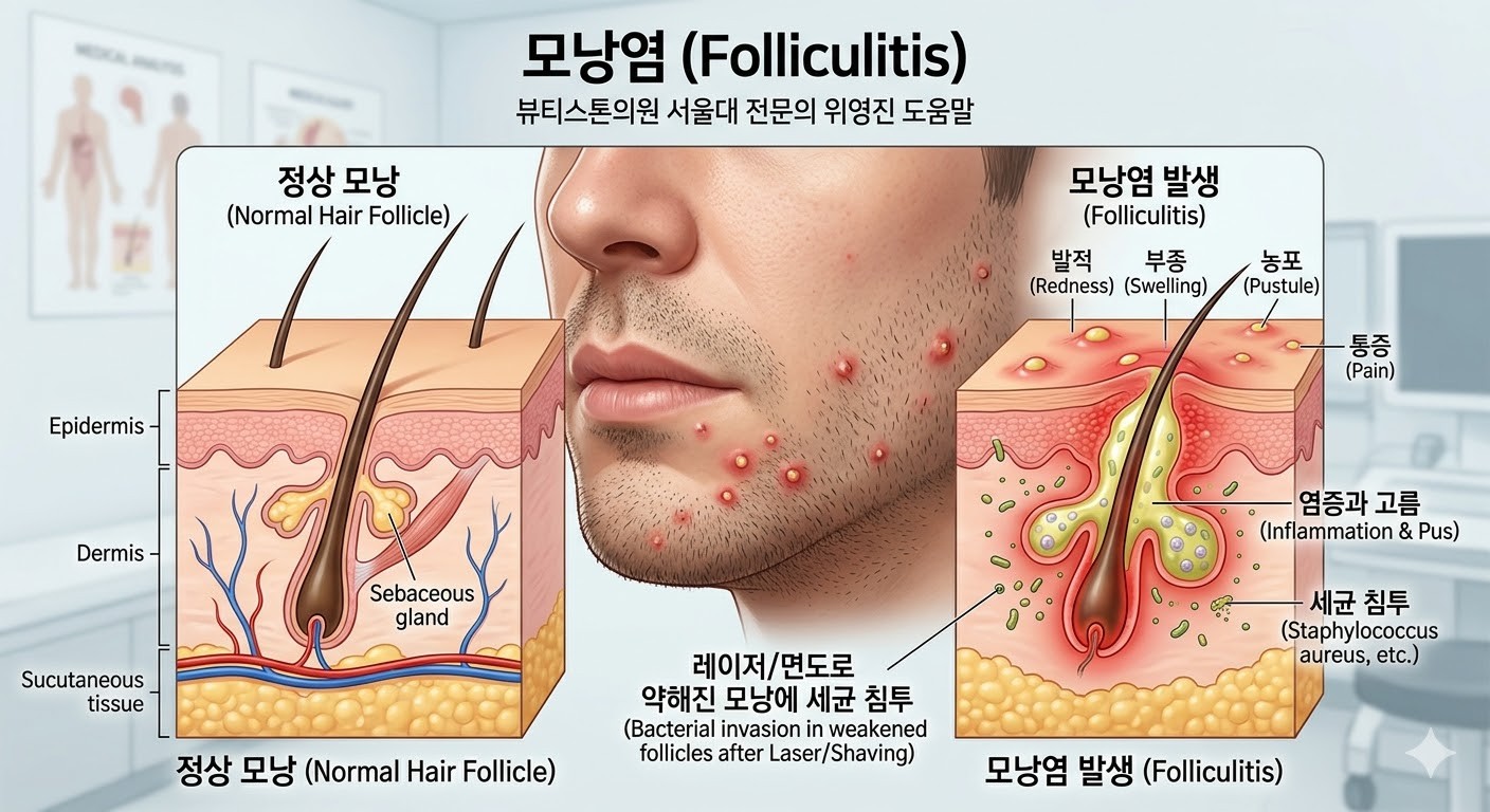 수염제모 모낭염 위험군 및 예방 포인트 안내
