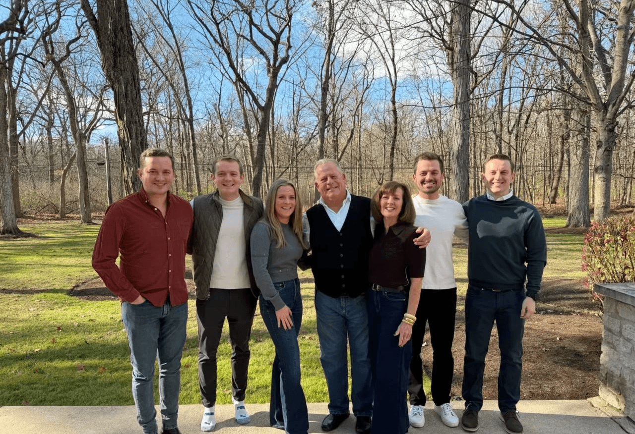Dan Fox with family outdoors