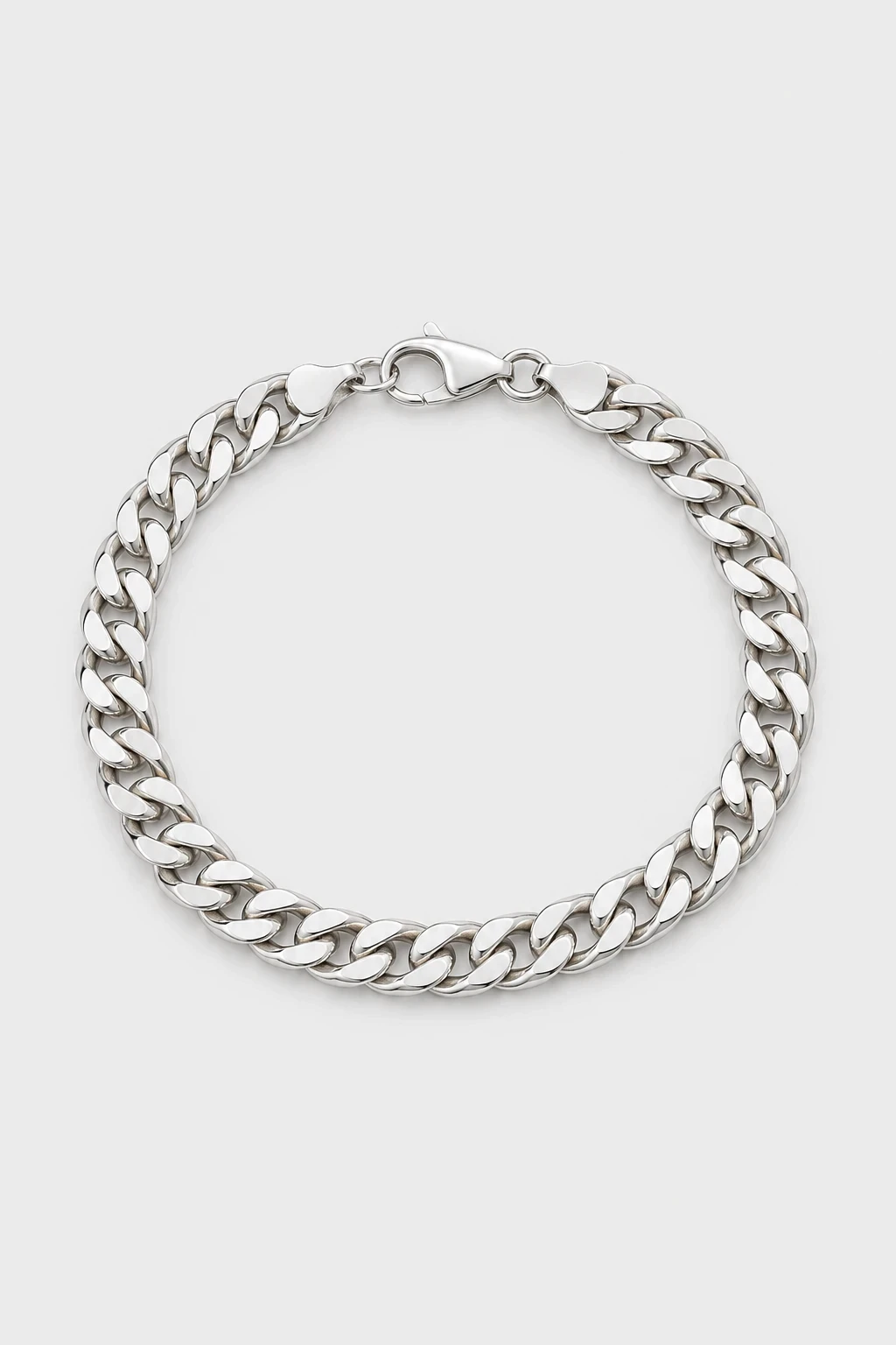 Silver curb chain bracelet