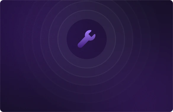 A wrench on a purple background