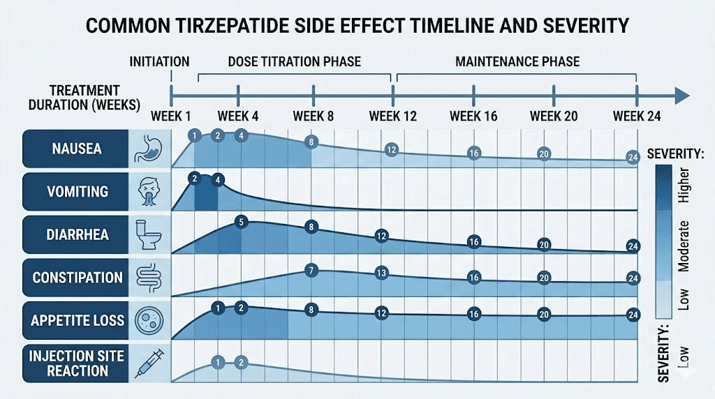 Tirzepatide side effects timeline for PCOS patients