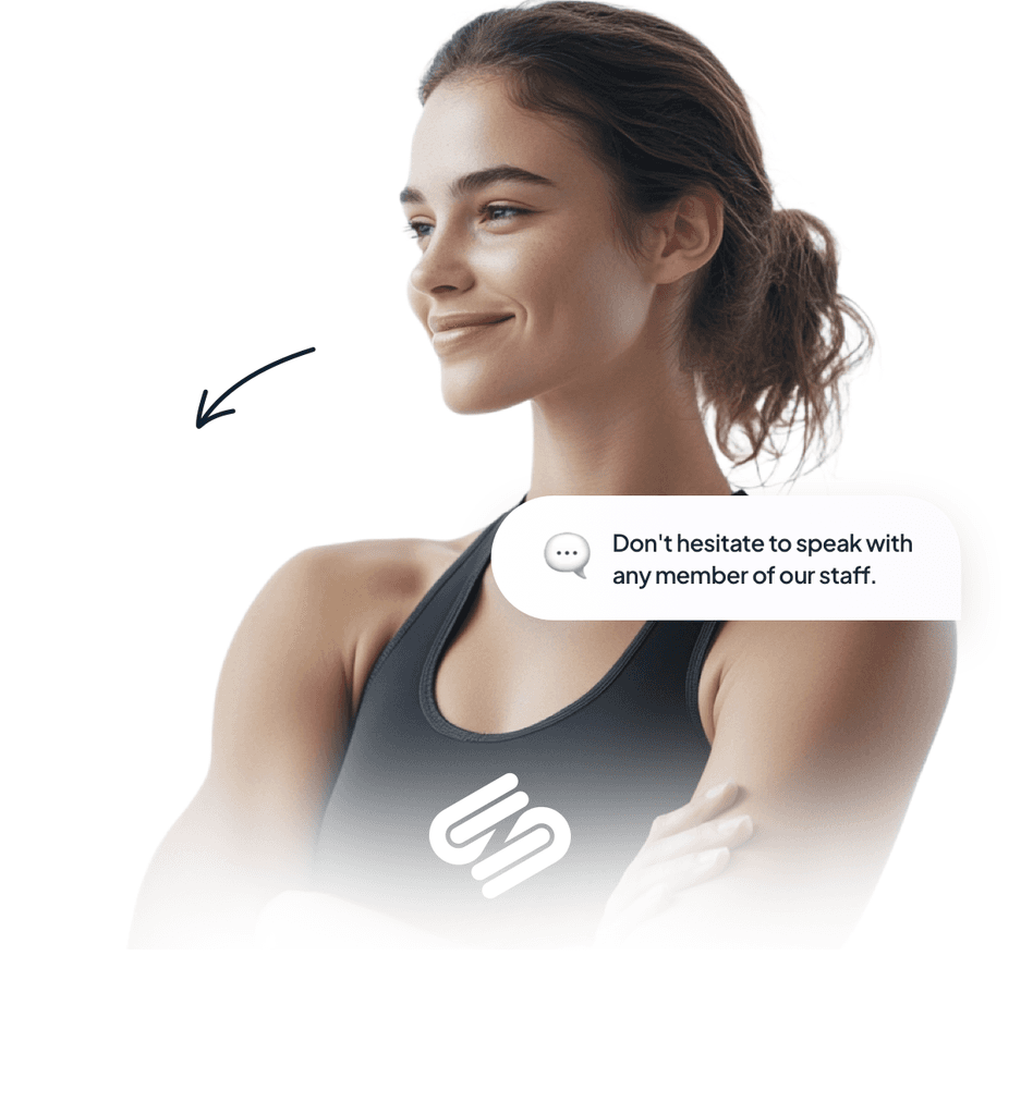 A fit woman looking to the left