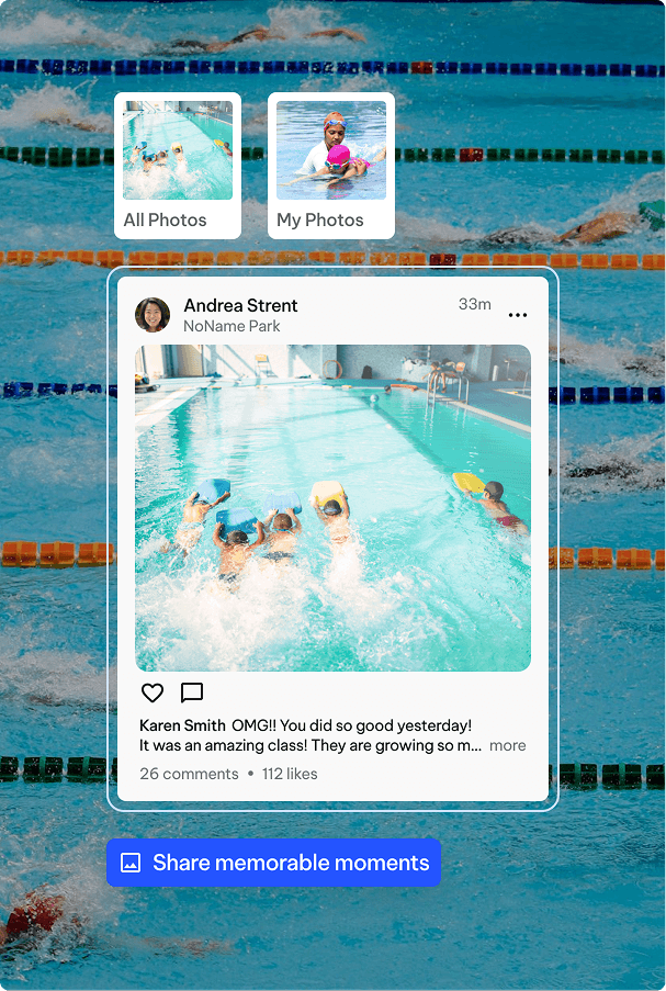 Image that showcases photos and videos the scheduling feature of TeamLinkt's mobile app
