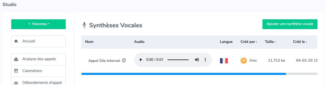 Paramètres audio