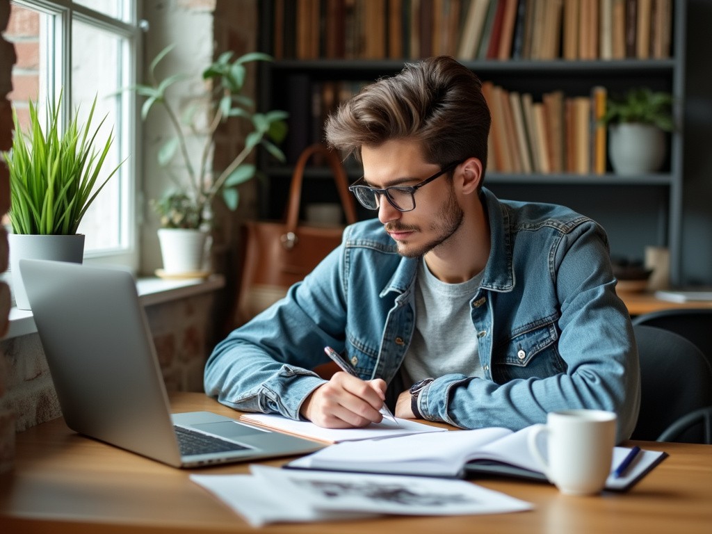 Students studying