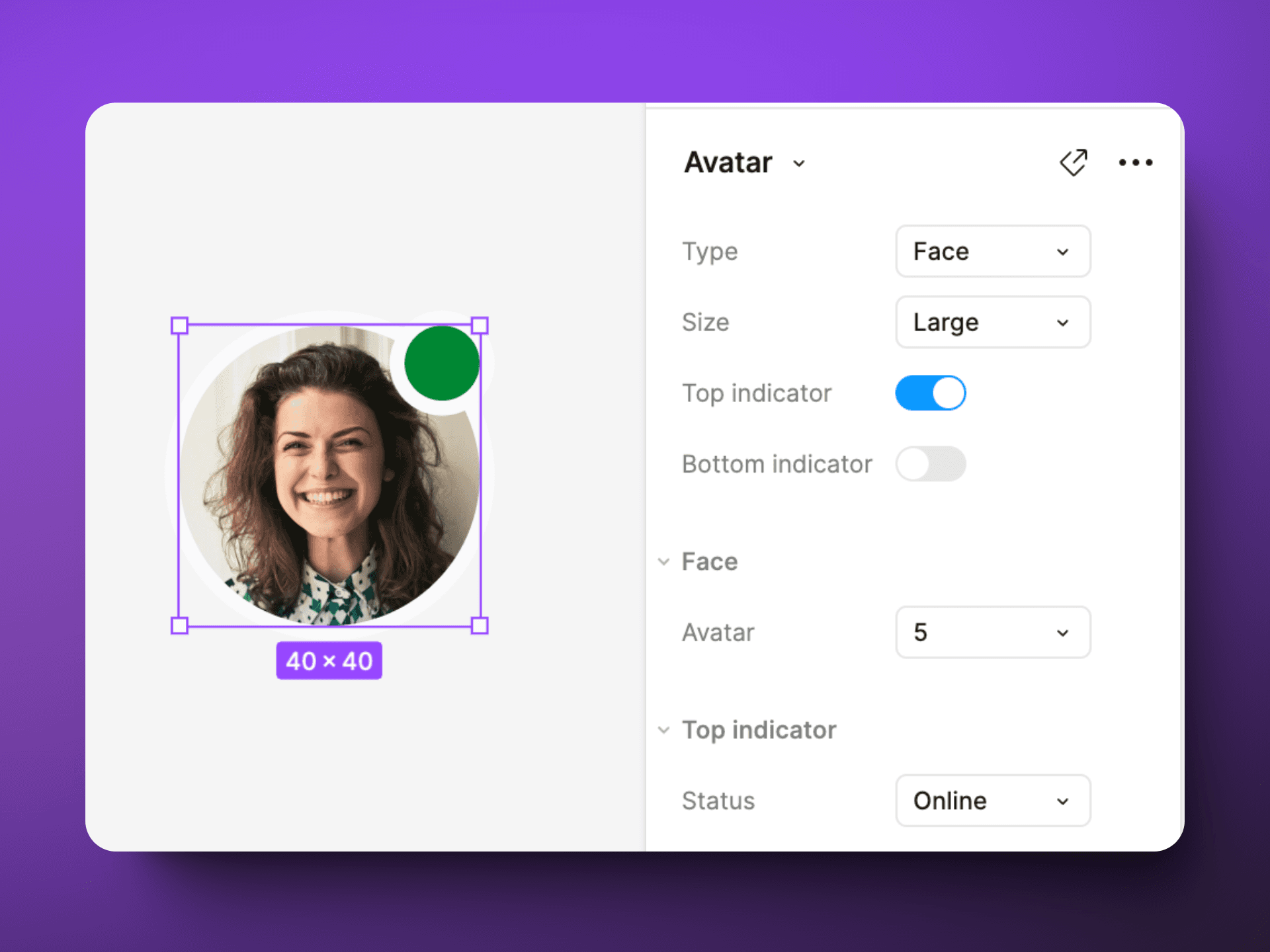 Avatar component Figma UI