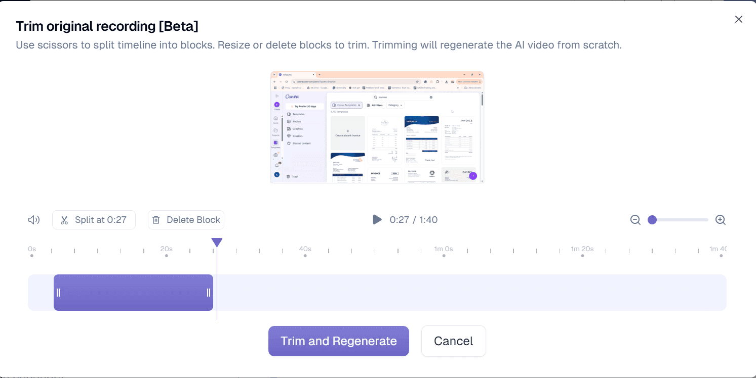 Trim your screen recordings and create a polished video in Trupeer