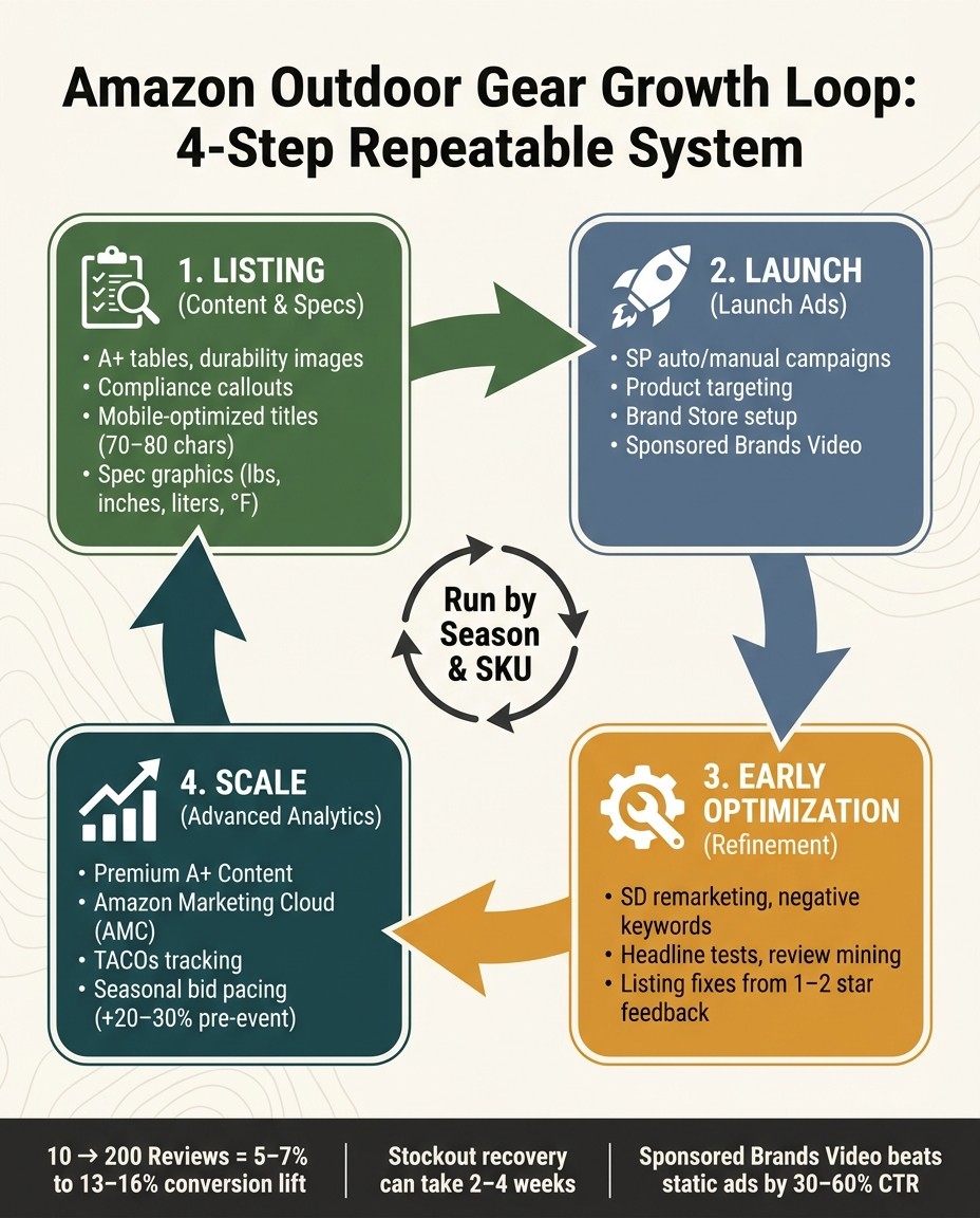 Amazon Outdoor Gear Growth Loop: 4-Step Repeatable System