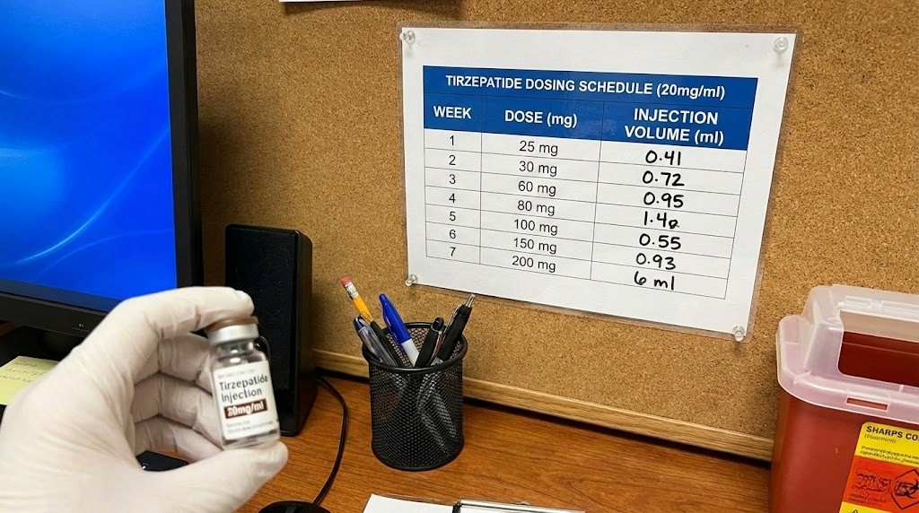 Tirzepatide 20mg/ml dosing chart