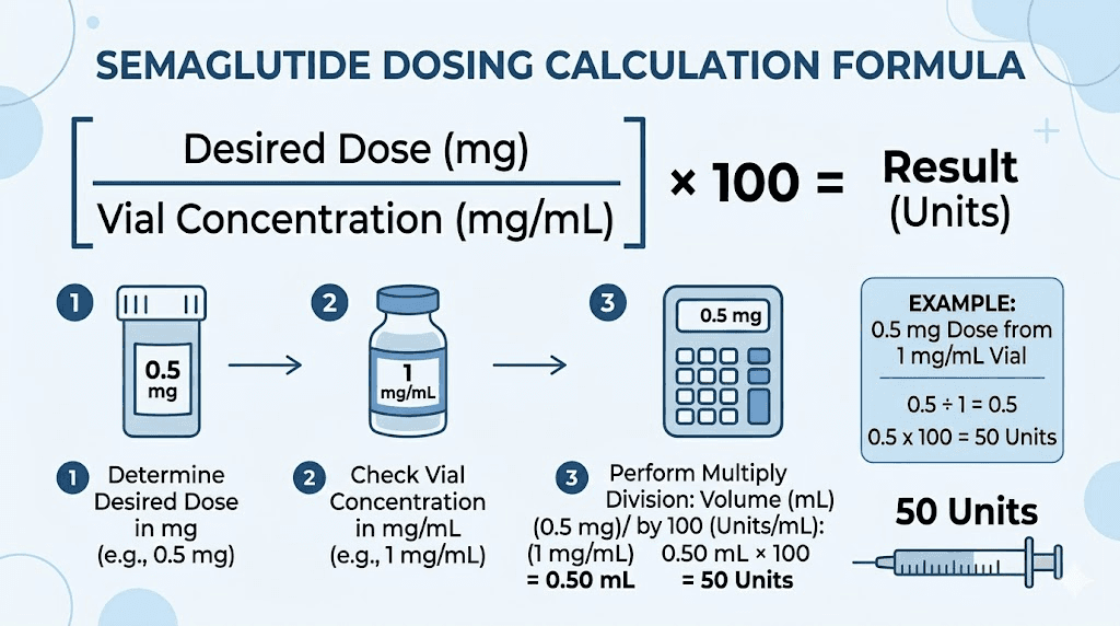 Semaglutide mg to units conversion formula step by step
