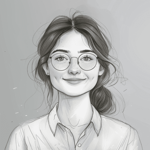 Person gezeichnet in hellgrauen Tönen