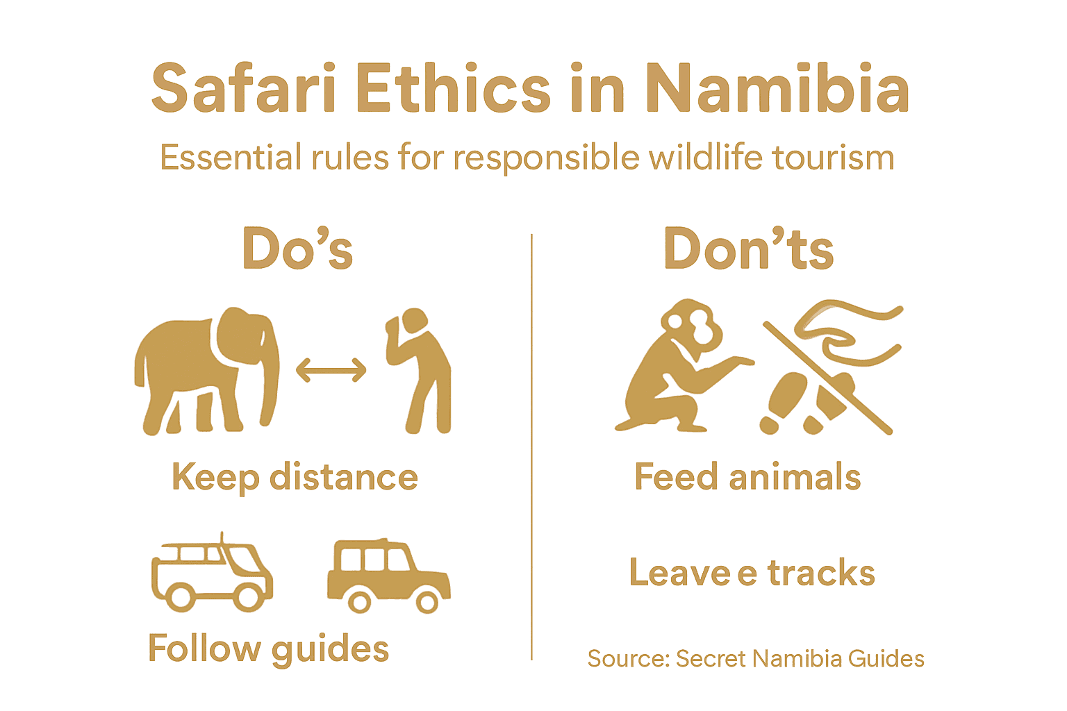 Infographic on Namibian safari ethics and conservation
