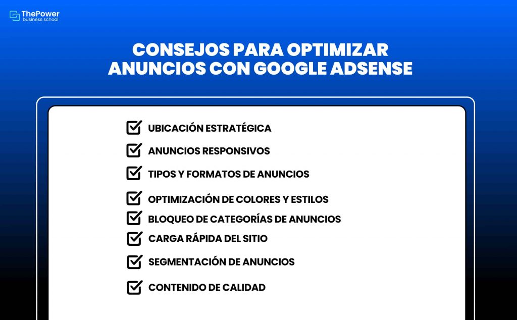 Consejos para optimizar anuncios con Google AdSense