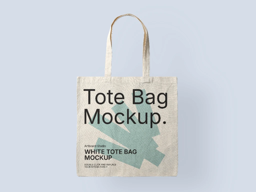 White tote bag mockup