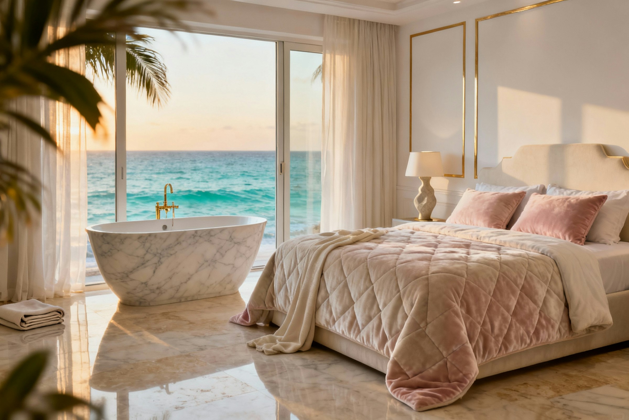 Bed room with sea view