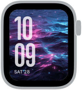 neon tide Apple Watch face preview 4 featuring abstract and summer.