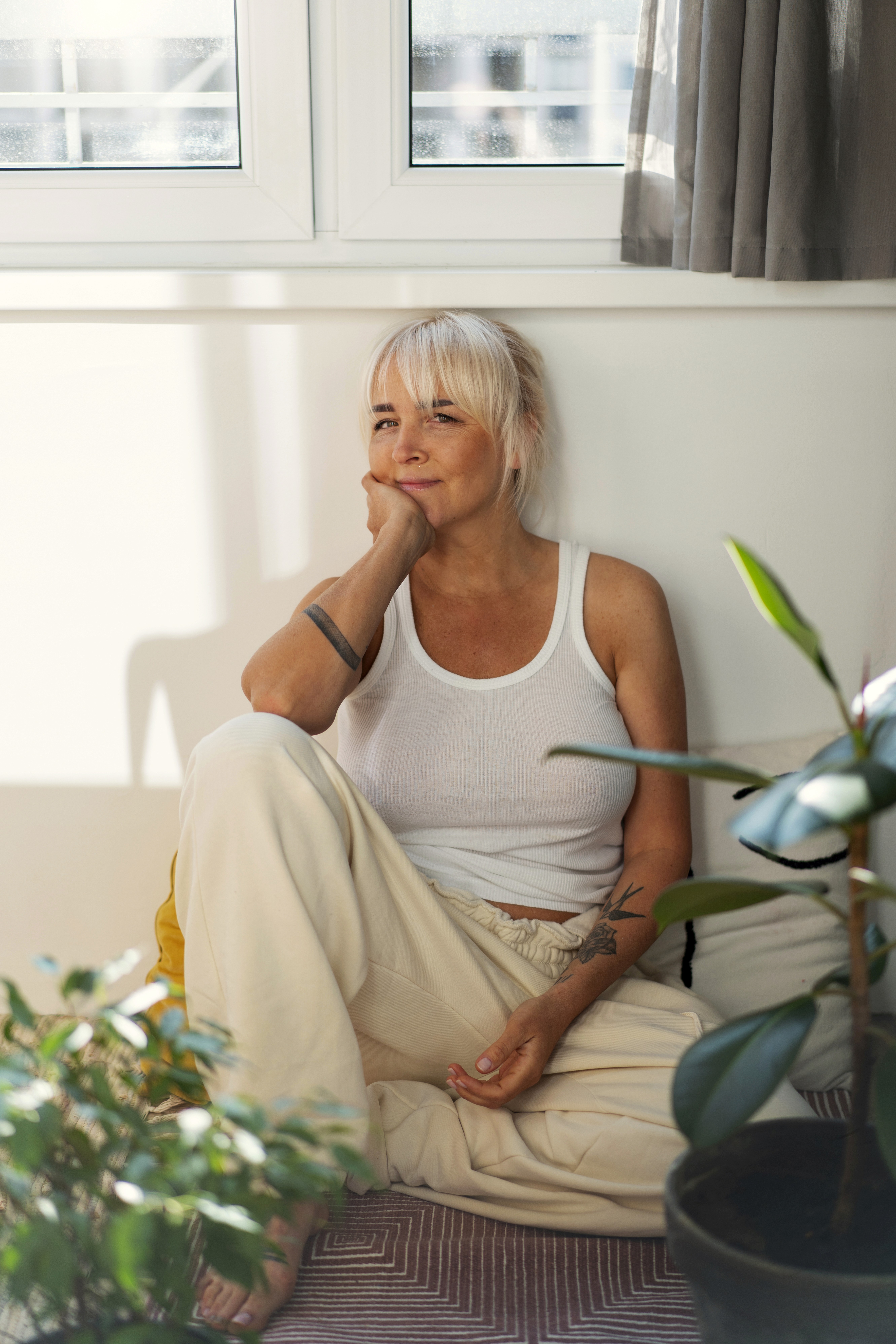Man looking at himself in mirror