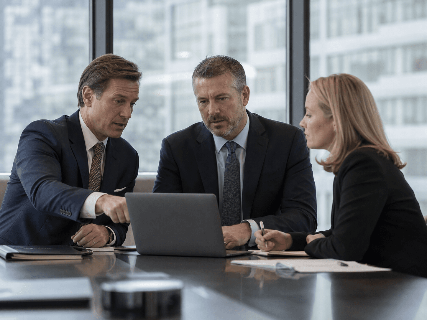 Collaborative business meeting in modern office