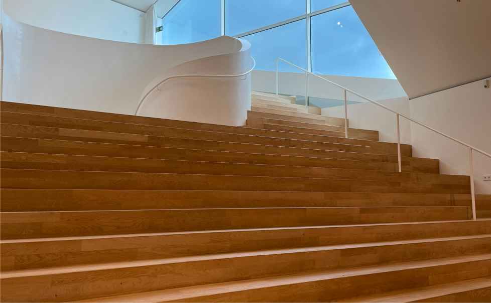 Large wooden staircase