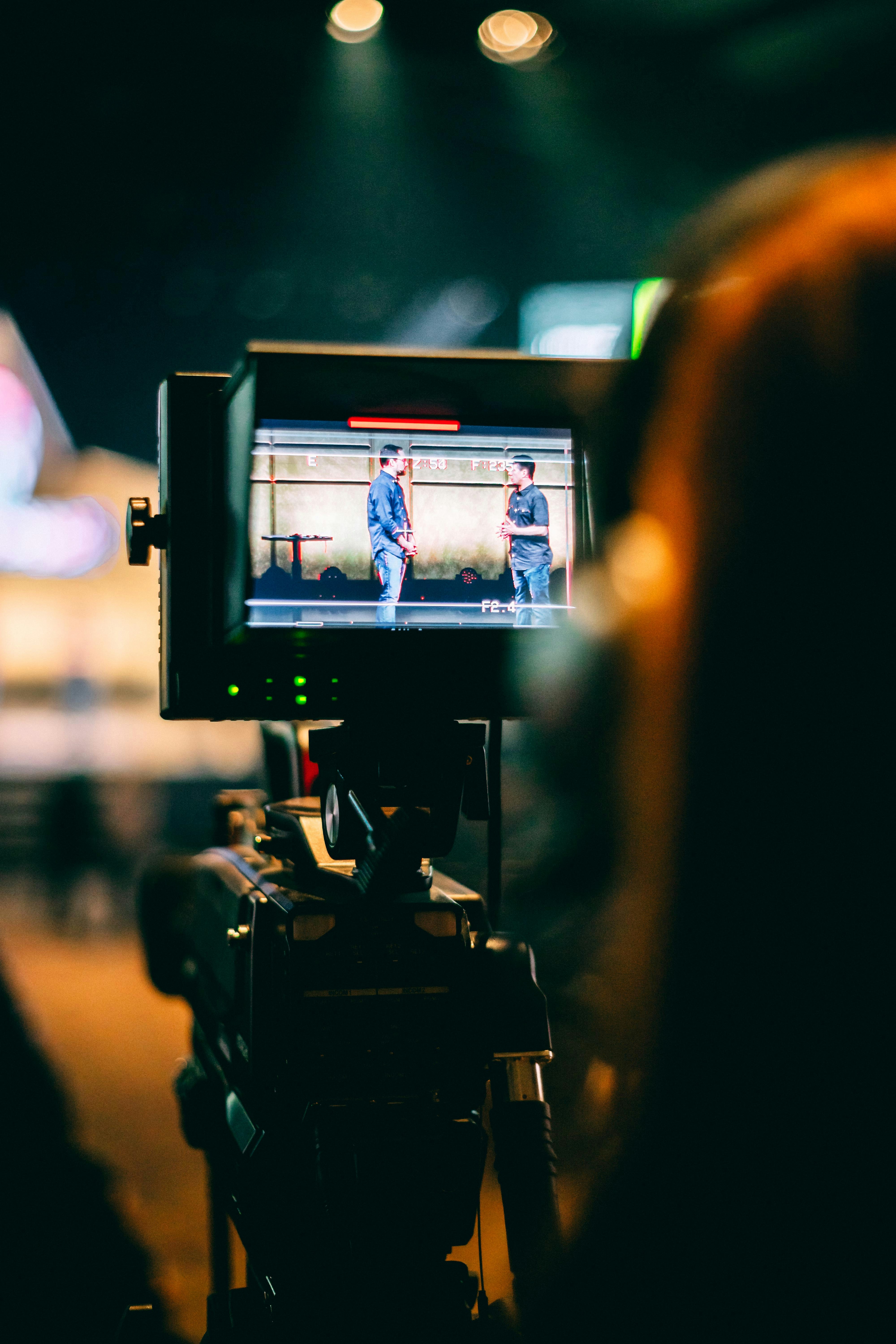 black professional camcorder