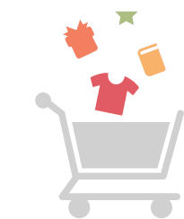 Shopping Cart with Items Ecomm Sticker