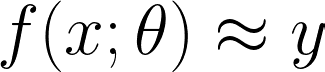 The algorithm learns the best estimation of f while being provided with x and y.