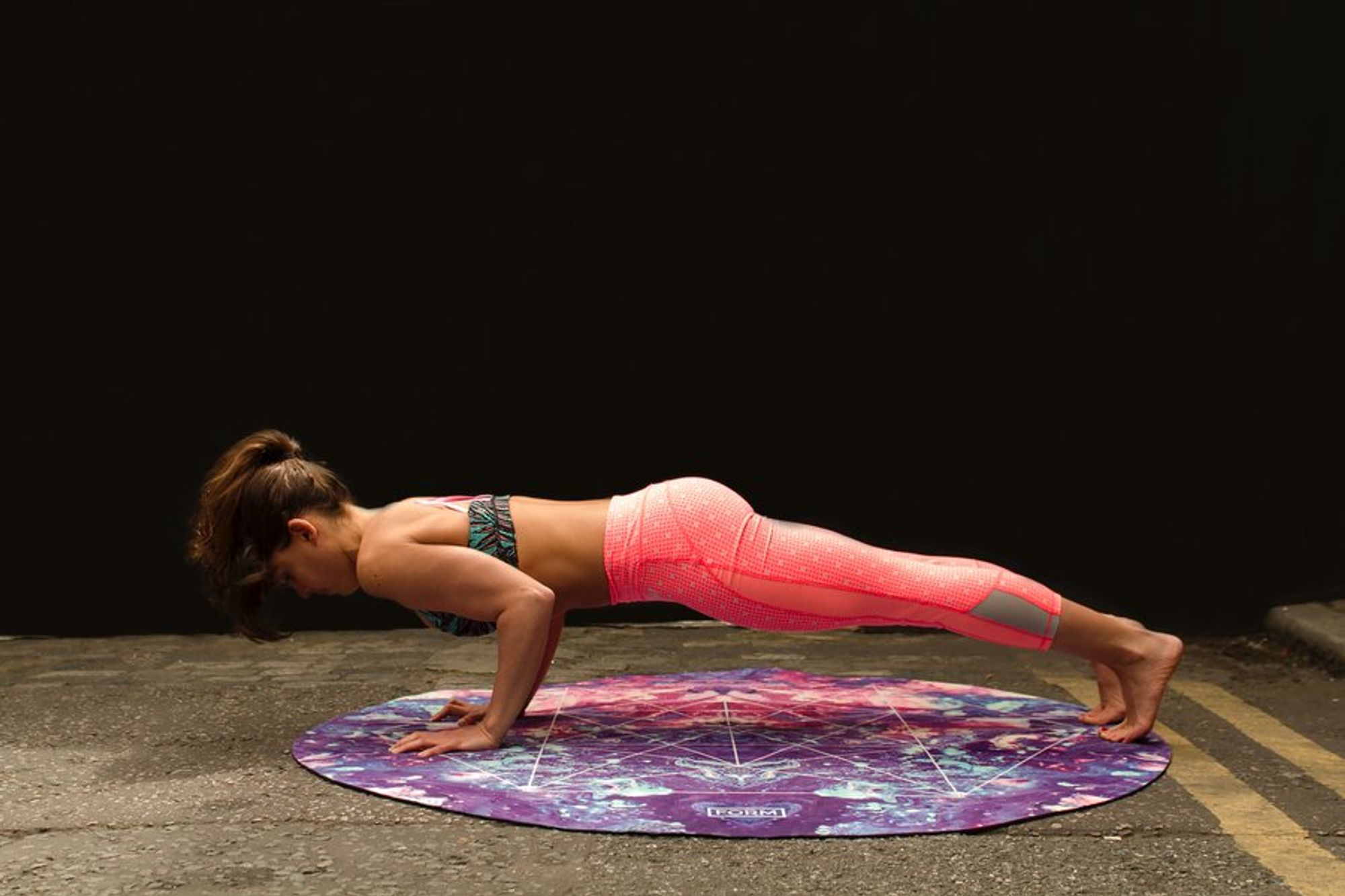 A woman doing plank