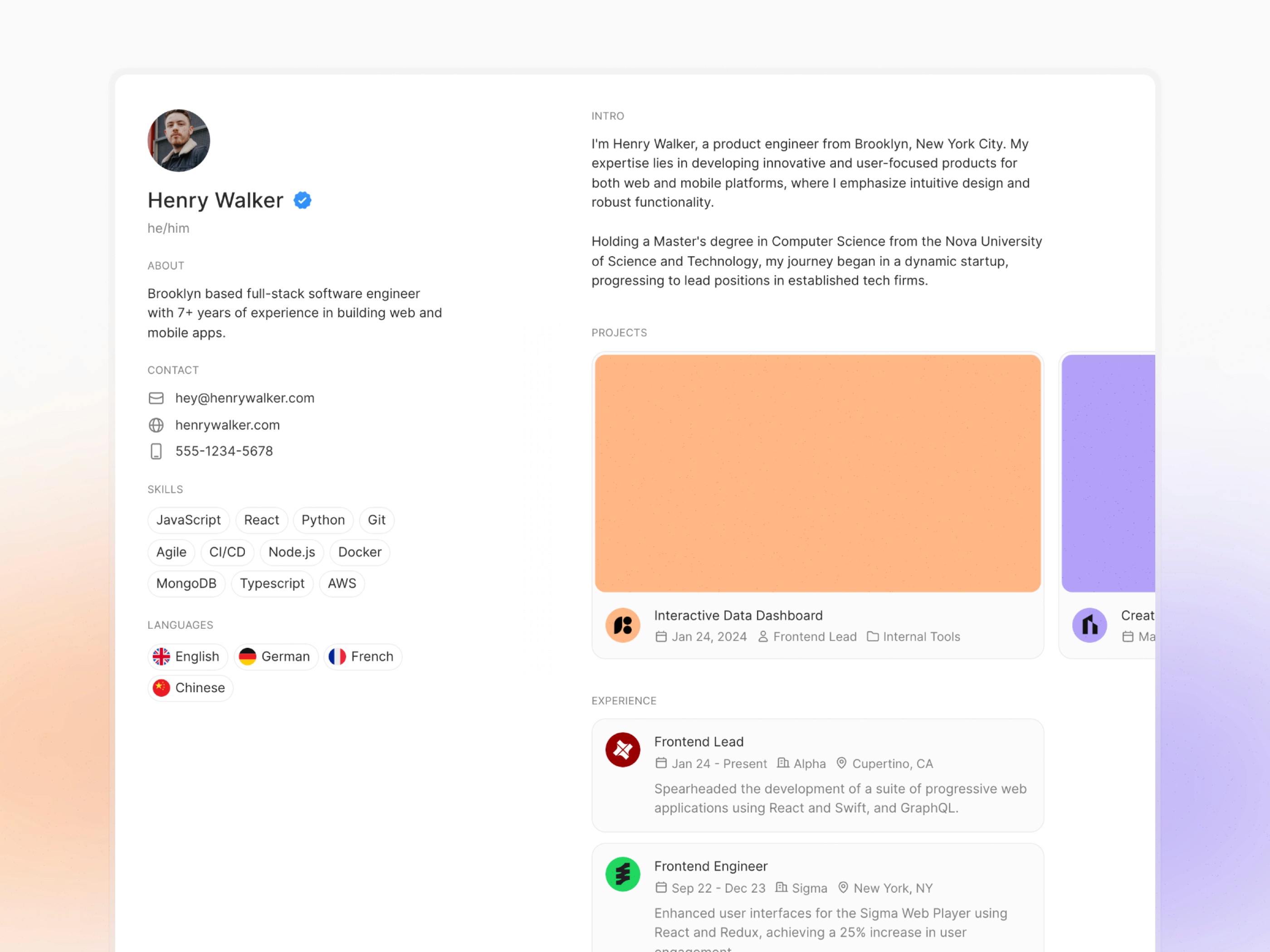 Resumx — 高级暗黑现代作品集网站设计灵感