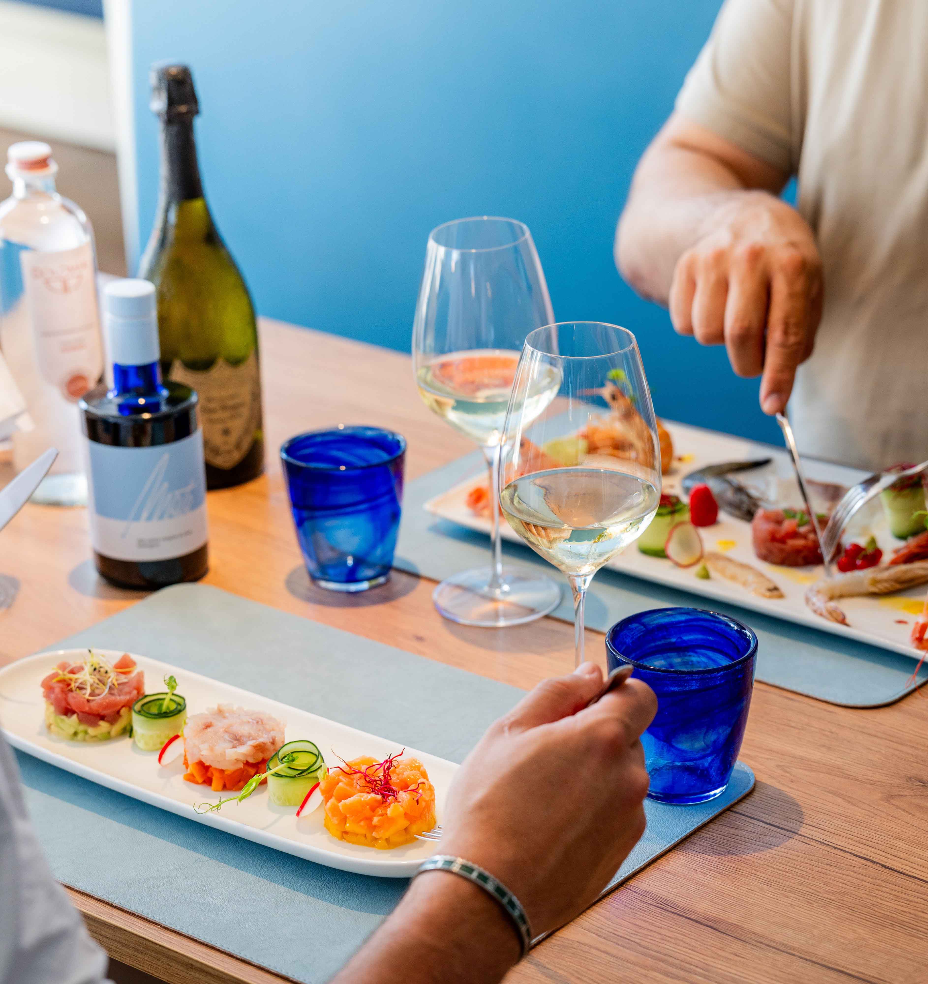 A woman walking on a mountain trail