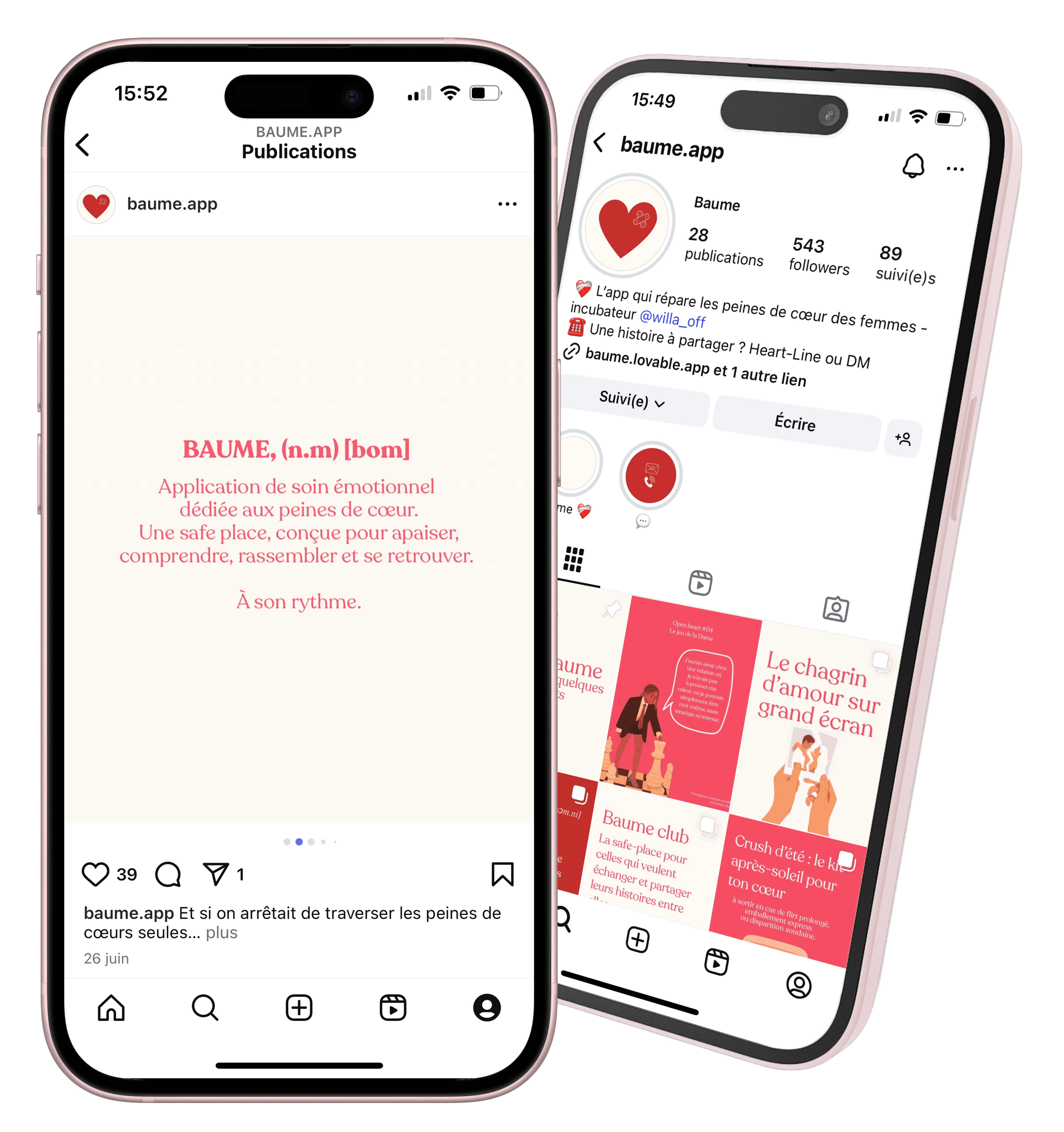 compte instagram de Baume