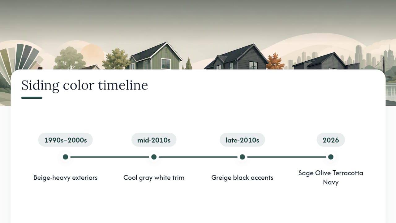 Timeline of siding color trends