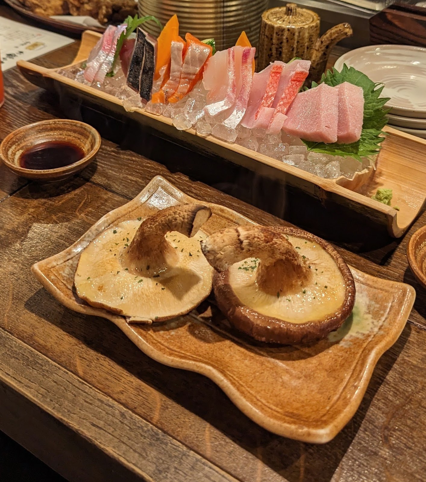 Mushrooms served at a Japanese restaurant