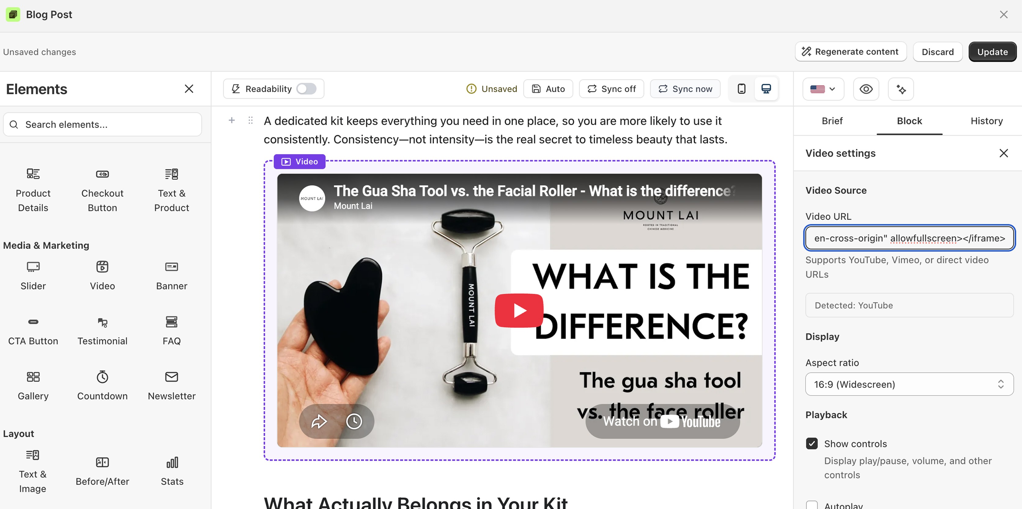How to add a video (YouTube, Vimeo embeds) to a blog post in Shopify