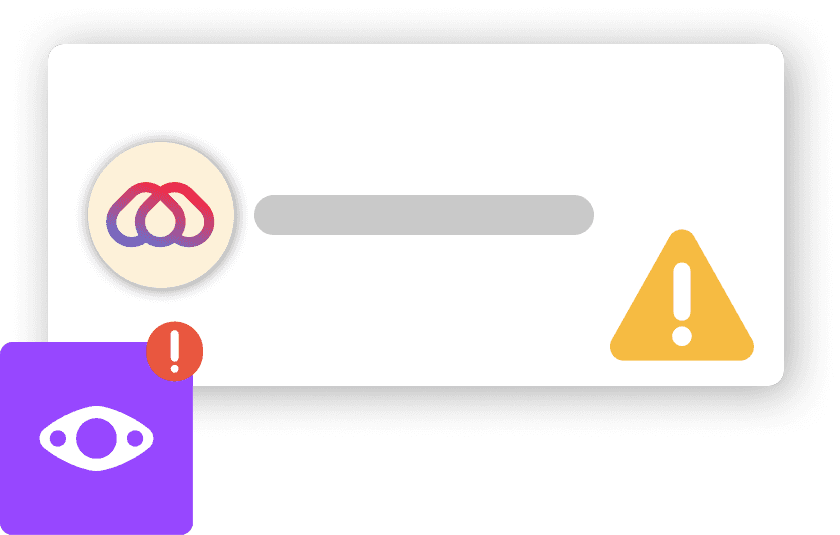 Das Bild zeigt ein Hinweiszeichen auf einer Benutzeroberfläche, das ein Symbol einer Gummidichtung mit einem Ausrufezeichen in einem violetten Quadrat in der unteren linken Ecke zeigt und damit einen Alarm oder eine Warnung signalisiert.