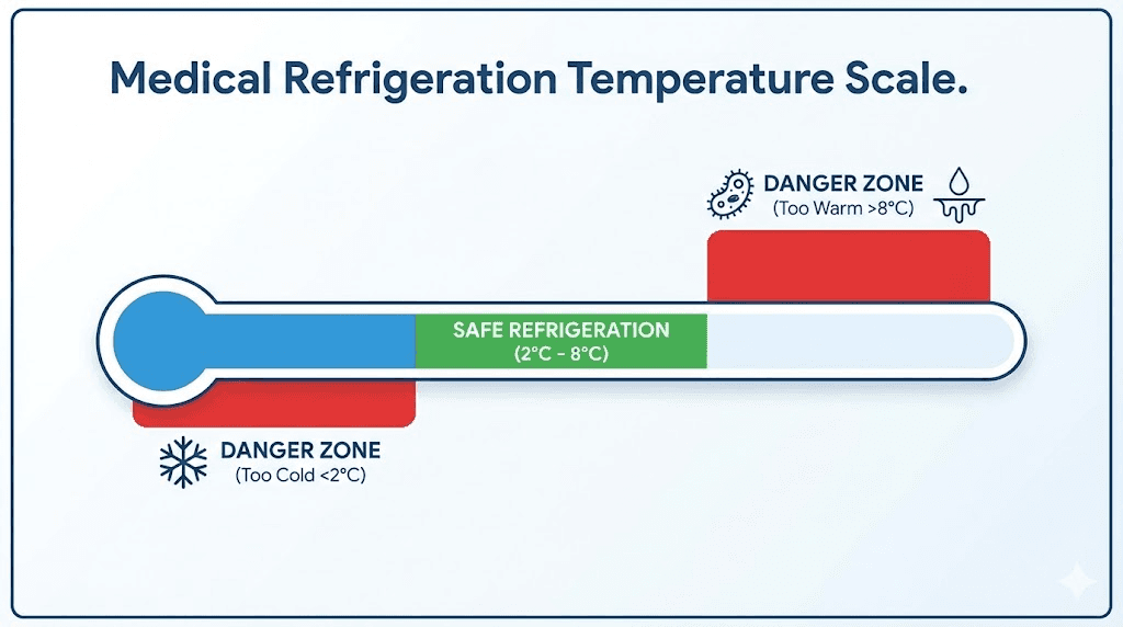Compounded semaglutide safe storage temperature range chart