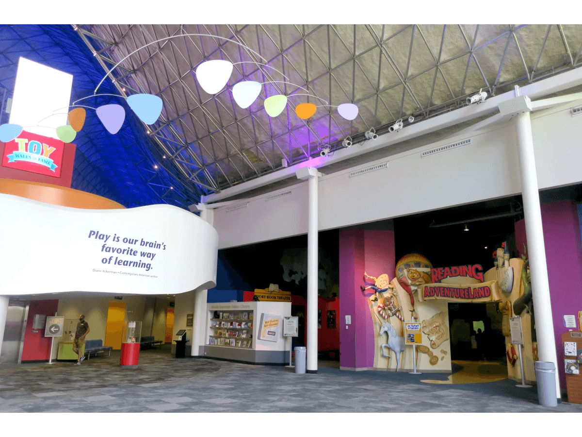 “Play is our favorite way of learning,” on display at the Strong National Museum of Play in Rochester, N.Y., in June 2026. Photo courtesy of Menachem Wecker.