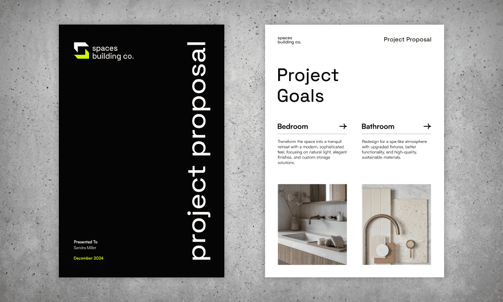 Two pages of a project proposal.