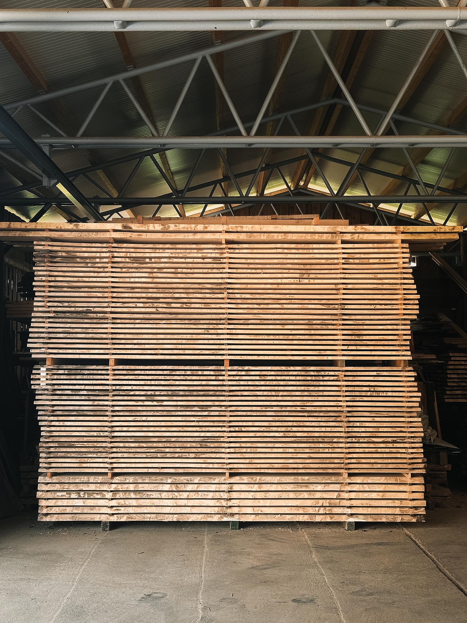 A pile of logs stacked on top of each other