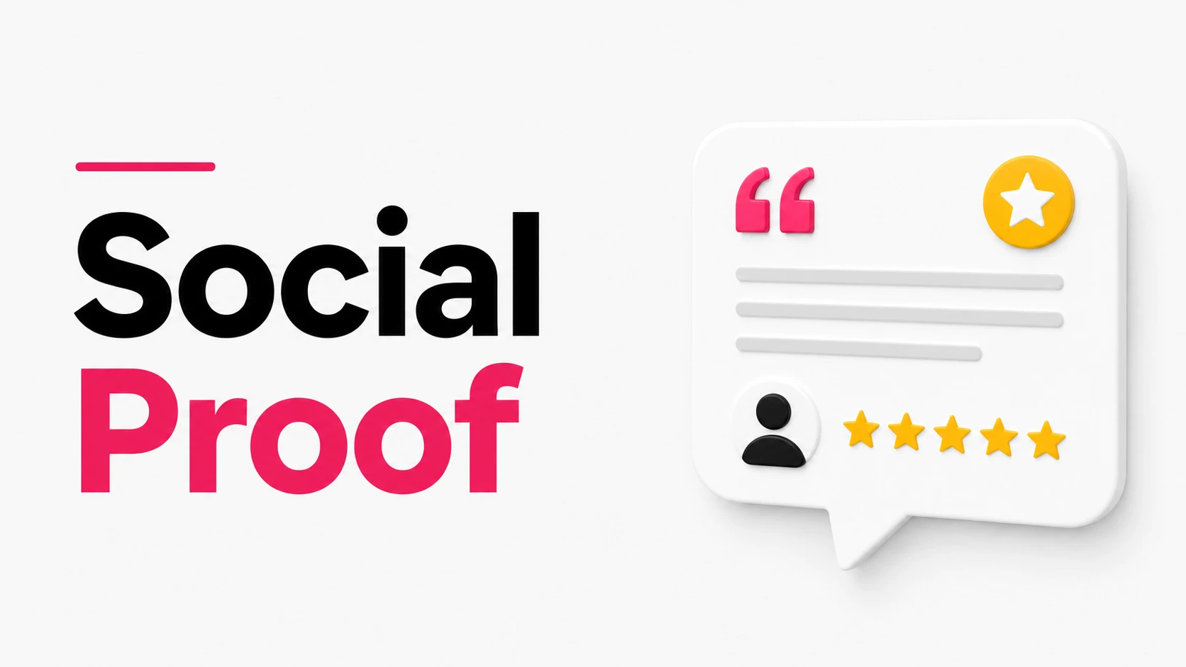 Social Proof text with a review bubble